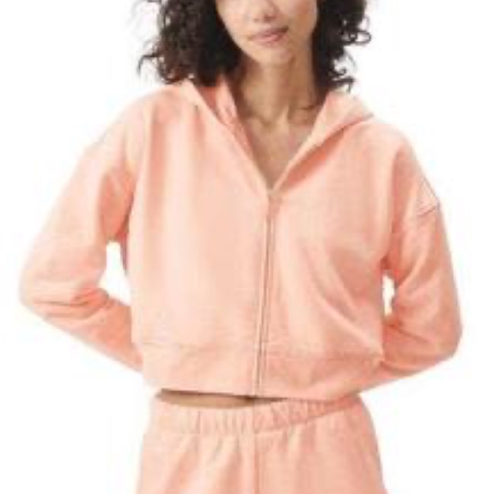 Peach Cropped Hoodie